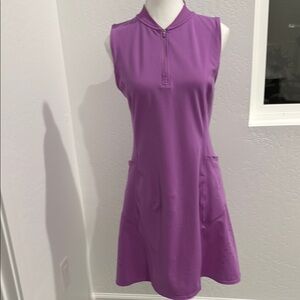 Zella Purple Knee-Length Sleeveless Sheath Dress